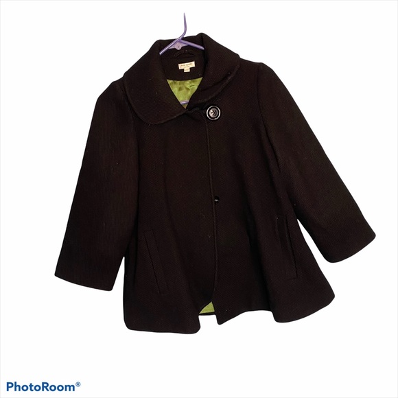 Kate Spade New York Black 100% wool pea coat
